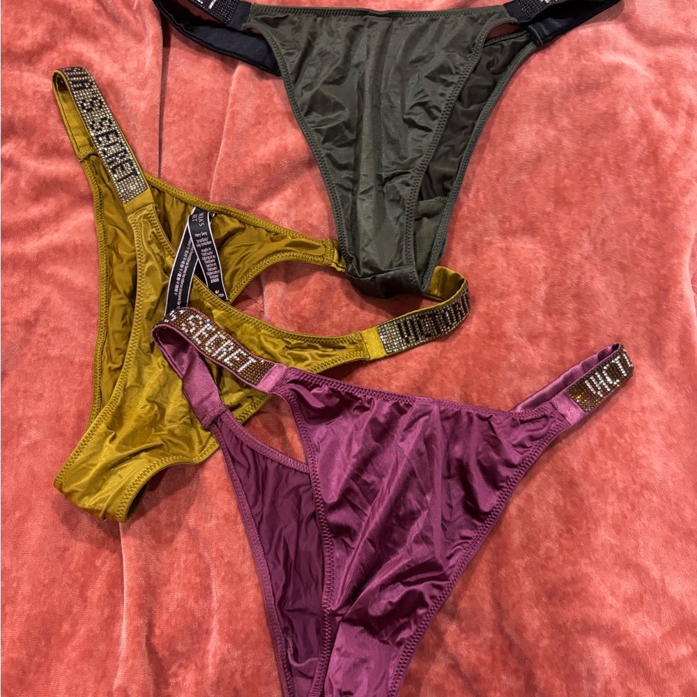 Victoria's Secret Brazilian Panties - Gold and Purple